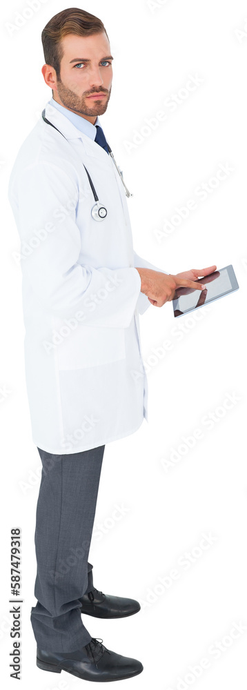 Handsome doctor using tablet pc Handsome doctor using tablet pc