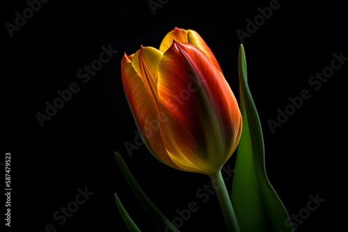 tulip on black