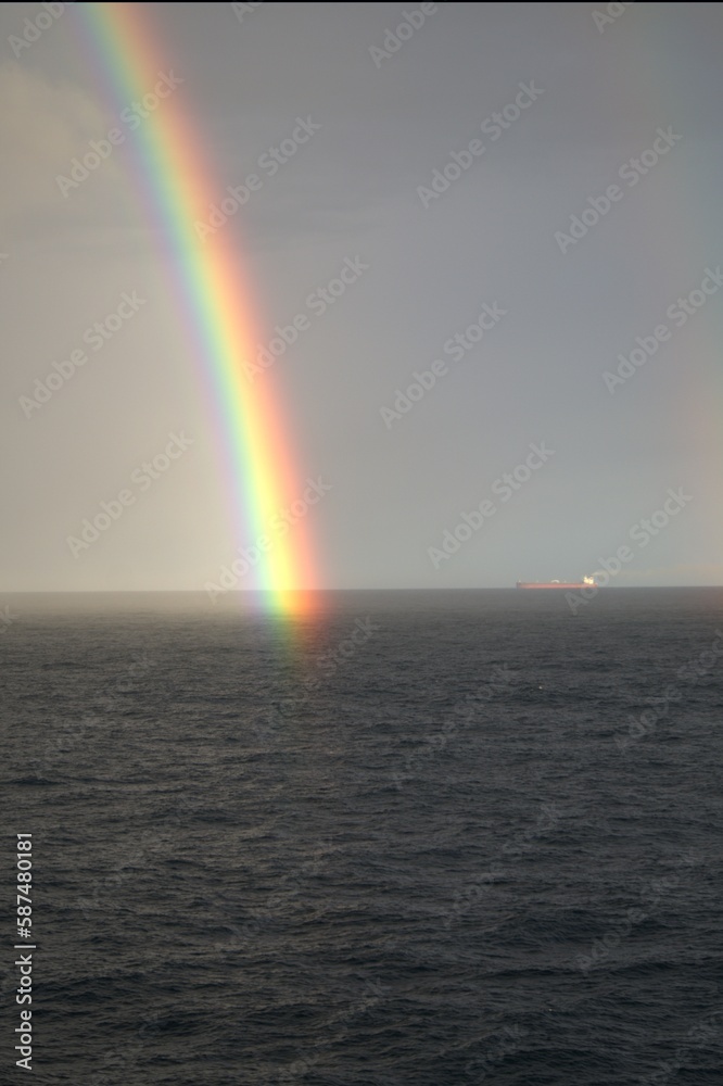 Rainbow at sea.