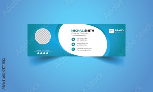 Modern and minimalist business, corporate email signature, or email footer template