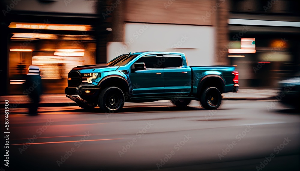 Pickup motion image, car running on the road with blurred background. 4x4 auto for travel and expeditions. Pickup motion image, car running on the road with blurred background. 4x4 auto for travel and expeditions.