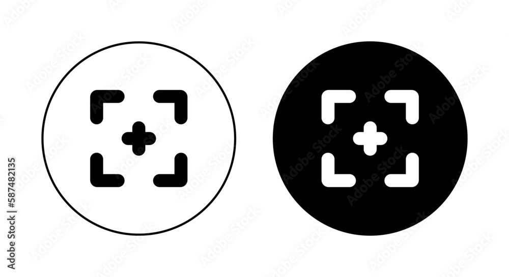 Focus icon vector isolated on circle background Focus icon vector isolated on circle background