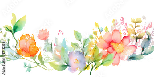 flowers banner mockup  may  colorful watercolor mother s day banner background with space for text