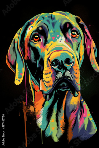 Great Dane dog pop art