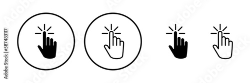 hand click icon vector. clicking finger icon. pointer icon