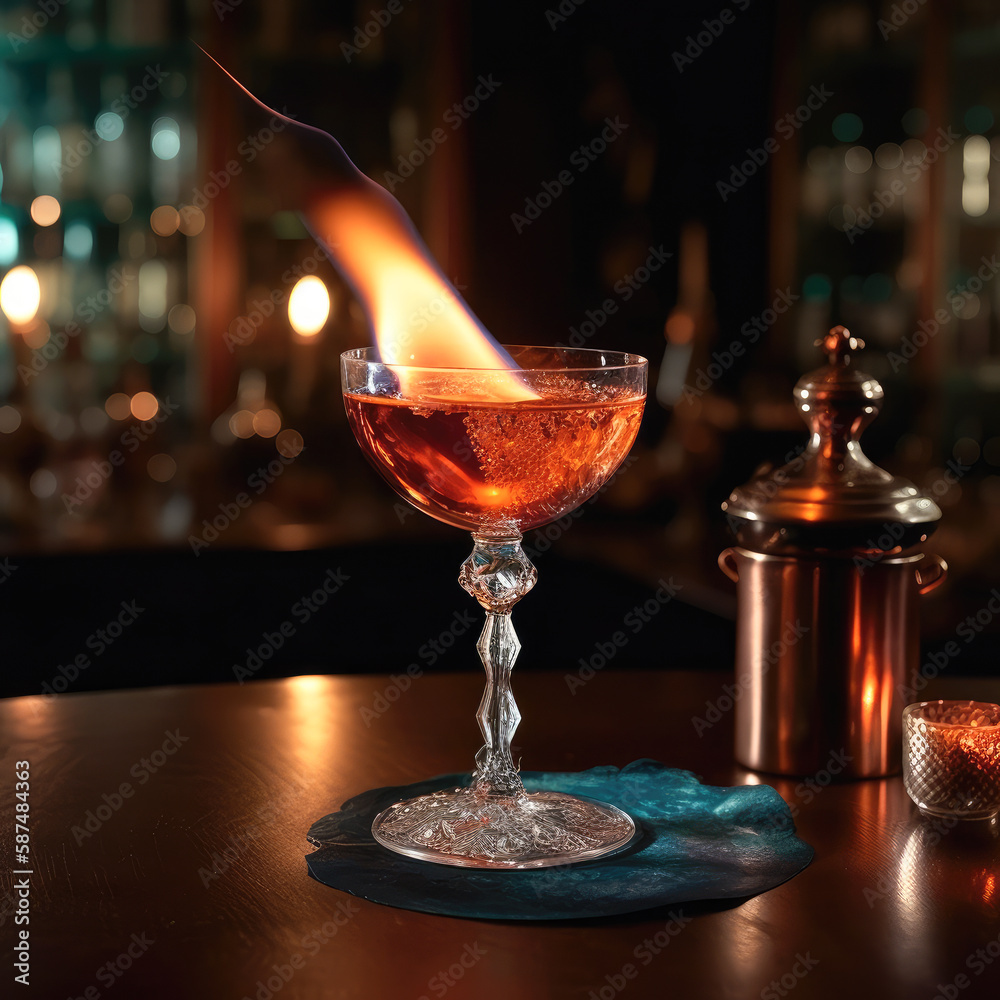 A classic cocktail with a modern twist, captured in stunning detail and perfectly illuminated to showcase the drink's intricate flavors. 