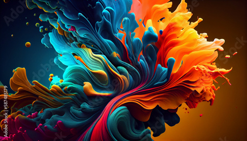 Vibrant colors and abstract shapes in motion generated by AI © Jeronimo Ramos