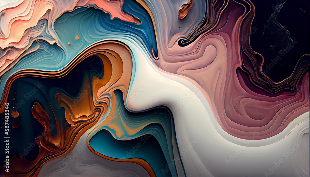 Vibrant yellow, blue waves showcase modern creativity generated by AI Vibrant yellow, blue waves showcase modern creativity generated by AI