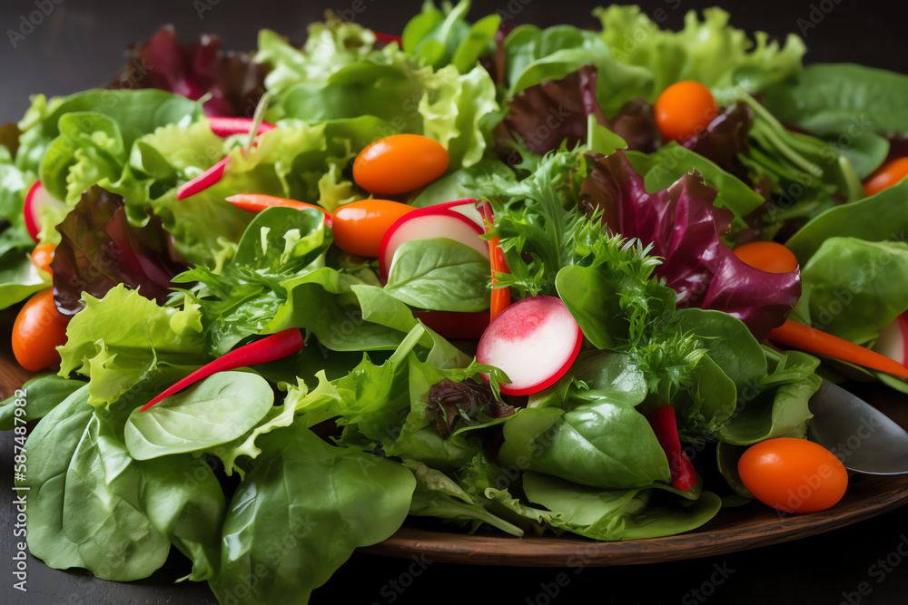 harvest freshness - a colorful green salad with fresh and nutritious produce - Generative AI harvest freshness - a colorful green salad with fresh and nutritious produce - Generative AI