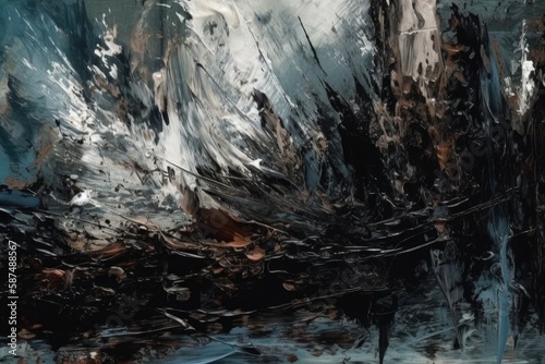 abstract painting with a monochrome color scheme. Generative AI