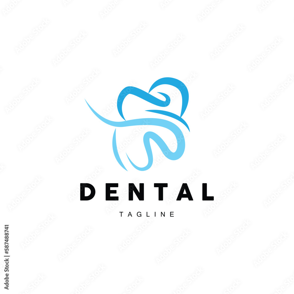 Obraz premium Tooth Logo, Dental Care Vector, Illustration Icon Design
