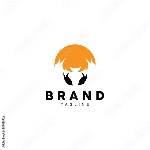 night animal halloween bat logo vector symbol