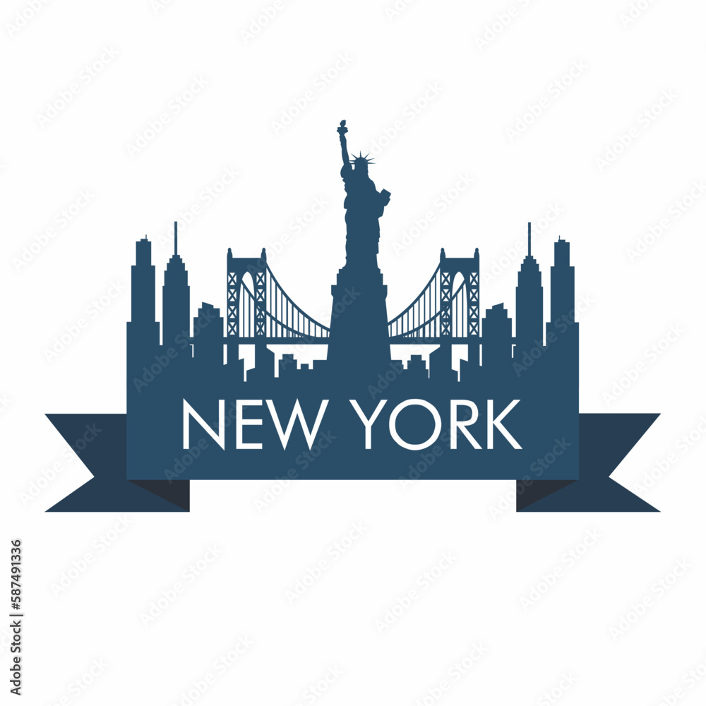 Vector template of the New York skyline
