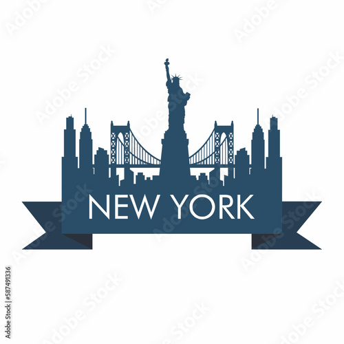 Vector template of the New York skyline