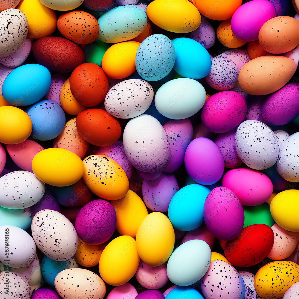 AI generated illustration with easter egg symbols AI generated illustration with easter egg symbols