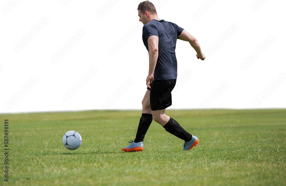 Male soccer player playing football Male soccer player playing football