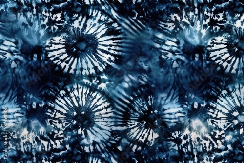 vibrant blue and white tie-dyed background. Generative AI