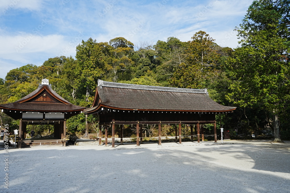 Kamigamo-jinja or Shrine in Kyoto, Japan - 日本 京都府 上賀茂神社 土屋 橋殿	
