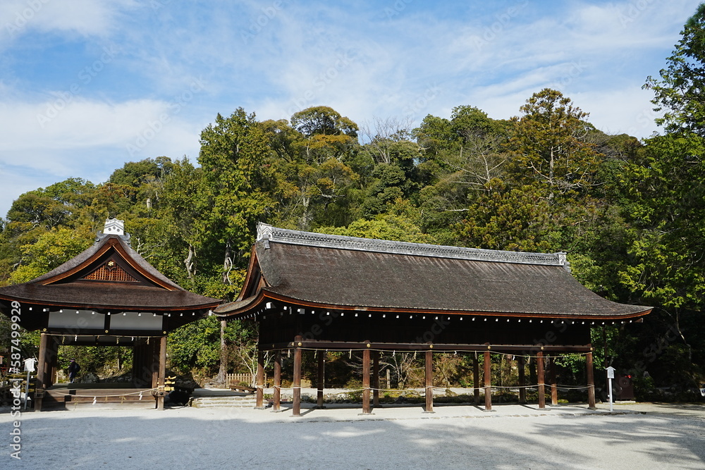 Kamigamo-jinja or Shrine in Kyoto, Japan - 日本 京都府 上賀茂神社 土屋 橋殿	
