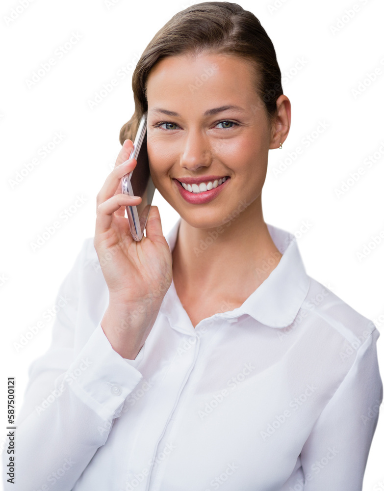 Portrait of businesswoman talking on phone Portrait of businesswoman talking on phone