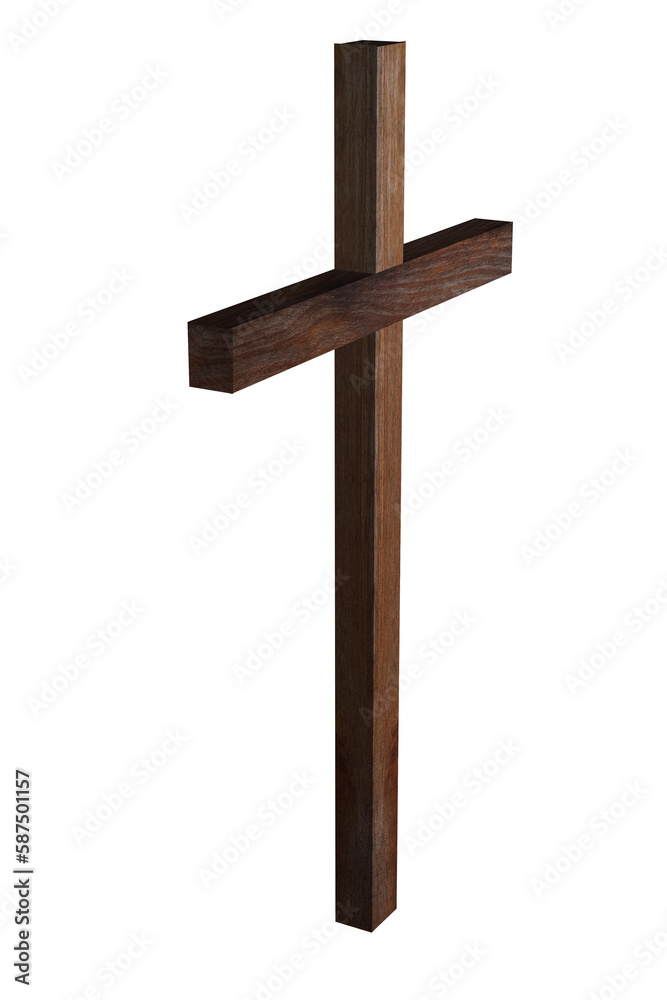 3d image of wooden cross 