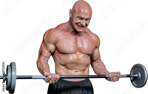 Passionate healthy man exercising while lifting crossfit
