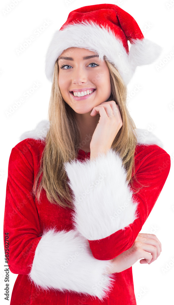 Pretty santa girl smiling at camera Pretty santa girl smiling at camera