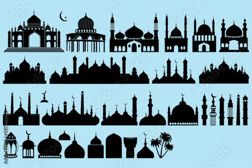 silhouette of a mosque