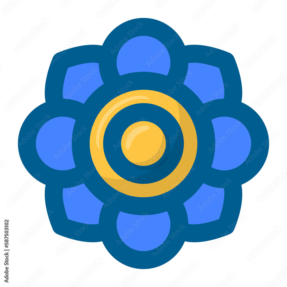 Geometric flower design element shapes. Figures, stars, spiral flower and circles no background