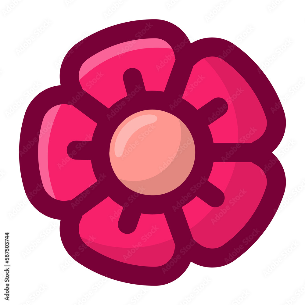 Geometric flower design element shapes pink color. Figures, stars, spiral flower and circles no background Geometric flower design element shapes pink color. Figures, stars, spiral flower and circles no background