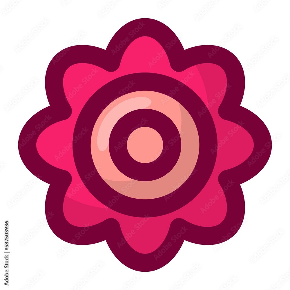 Geometric flower design element shapes pink color. Figures, stars, spiral flower and circles no background Geometric flower design element shapes pink color. Figures, stars, spiral flower and circles no background