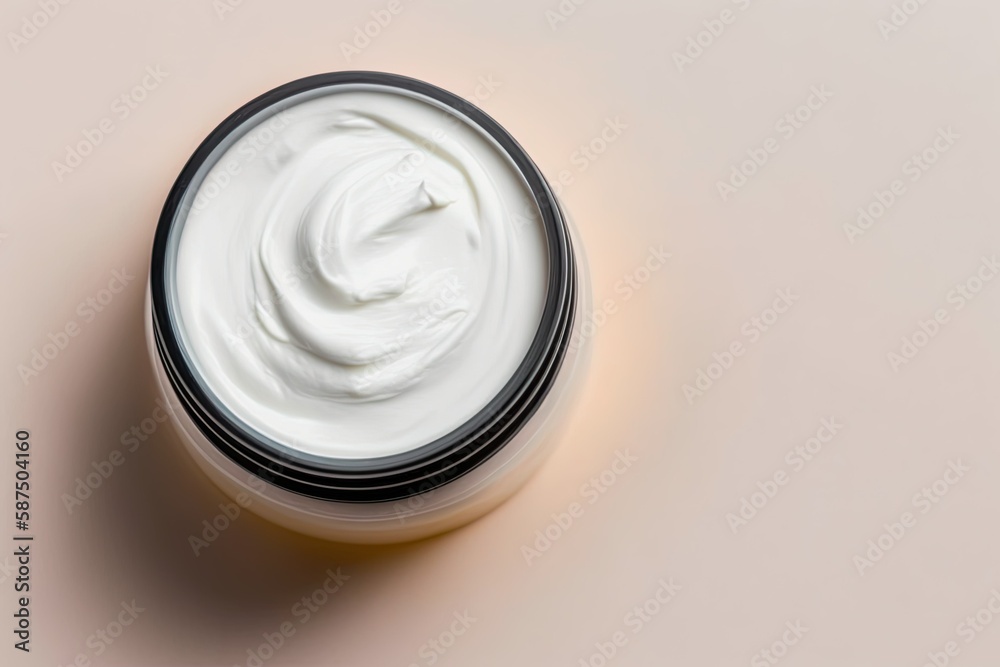 moisturizing skin cream in elegant packaging on an opaque pink melamine surface, skin moisturizing cream on opaque pink melamine table moisturizing skin cream in elegant packaging on an opaque pink melamine surface, skin moisturizing cream on opaque pink melamine table