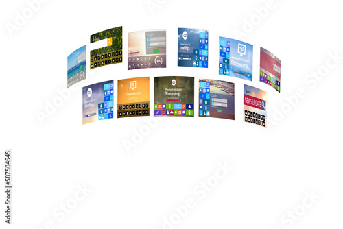 Digital composite image of device screens