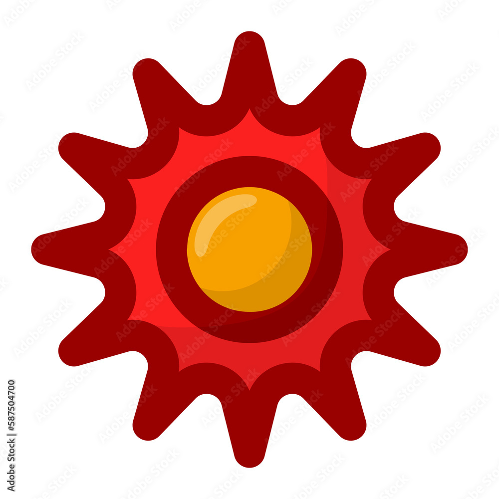 Geometric flower design element shapes red color. Figures, stars, spiral flower and circles no background Geometric flower design element shapes red color. Figures, stars, spiral flower and circles no background