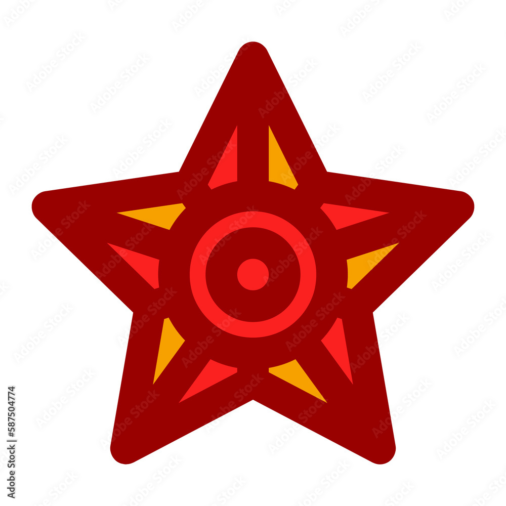 Geometric flower design element shapes red color. Figures, stars, spiral flower and circles no background Geometric flower design element shapes red color. Figures, stars, spiral flower and circles no background