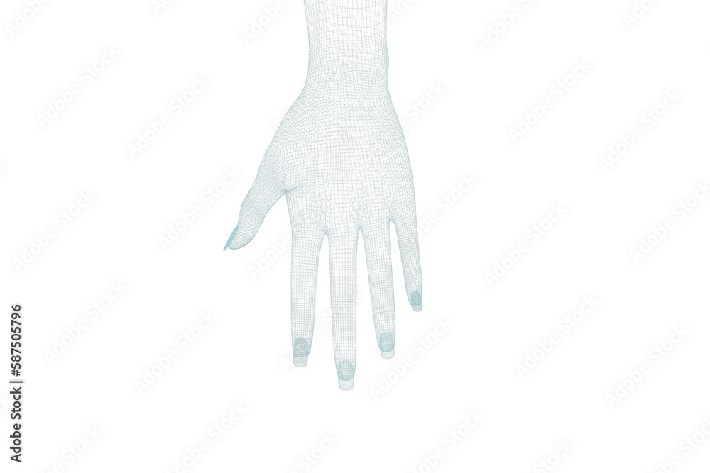 Obraz premium 3d image of white human hand