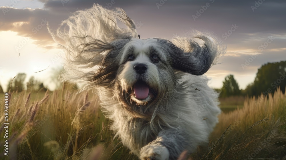 dog running. Created with Generative AI. dog running. Created with Generative AI.