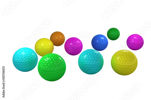 Multi colored balls arranged