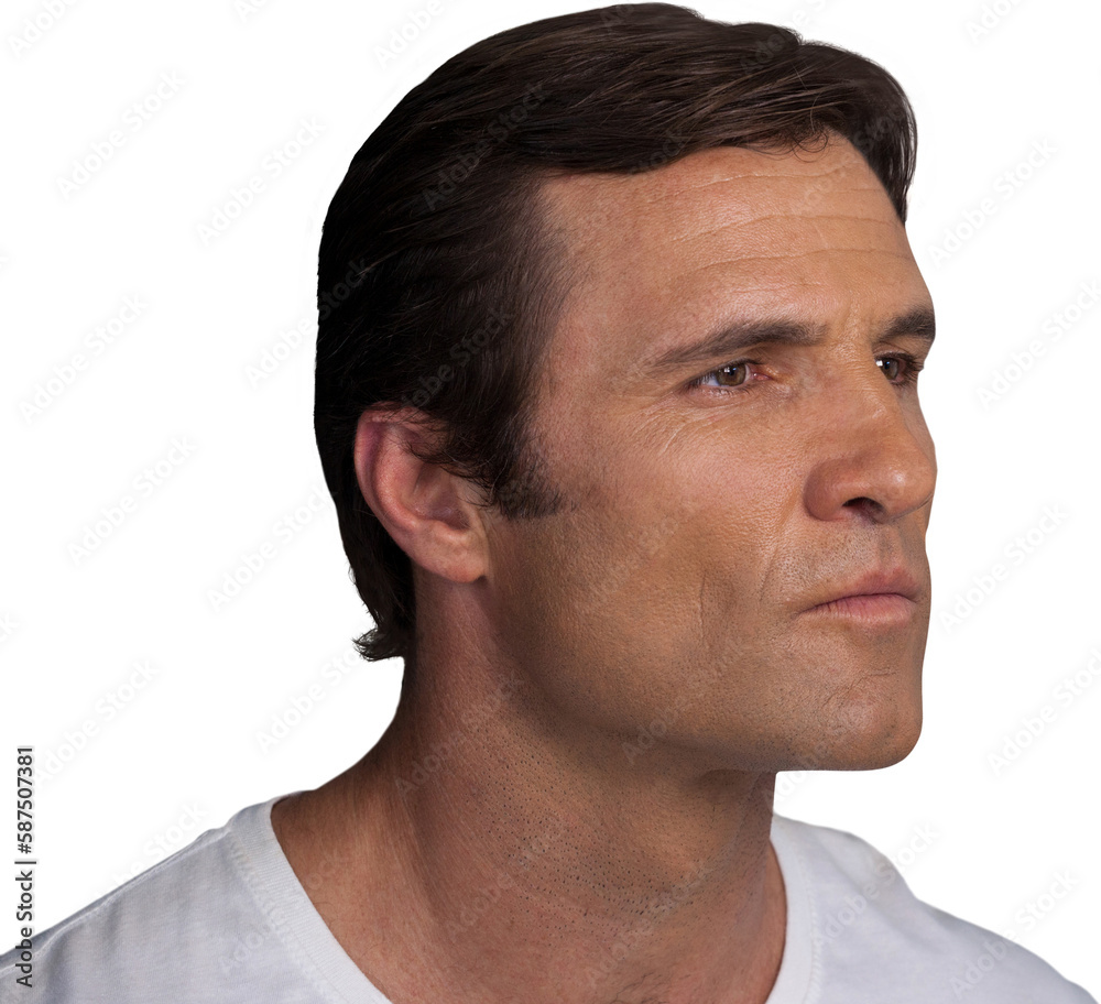 Obraz premium Close up of thoughtful mature man