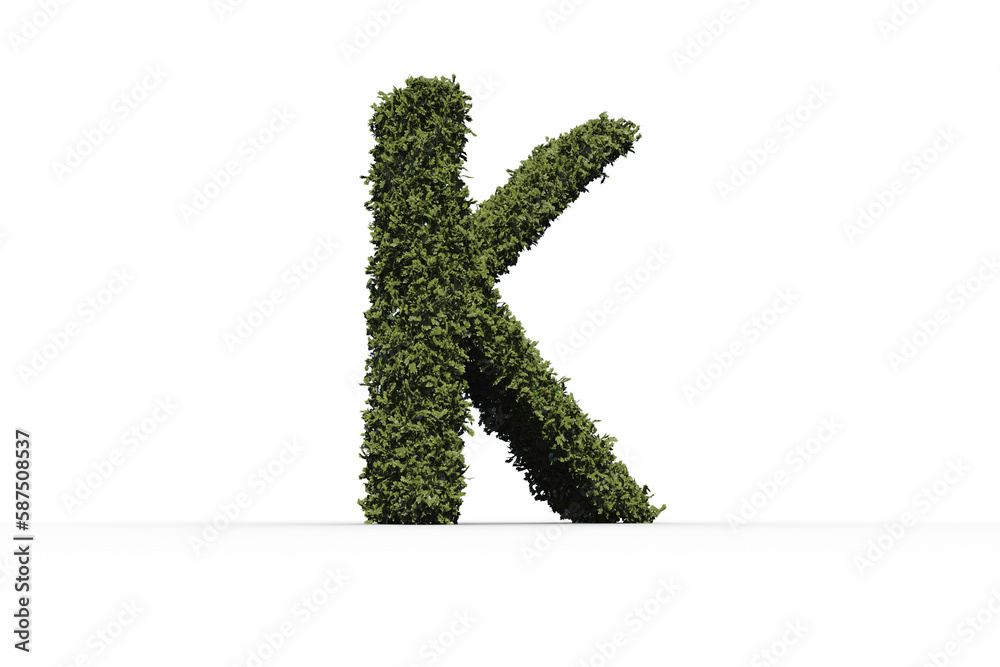 Letter k made of leaves Letter k made of leaves