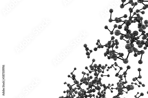 Molecular structure on white background