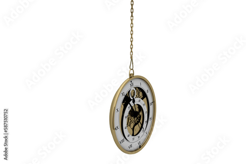  Old pocket watch hanging from chain