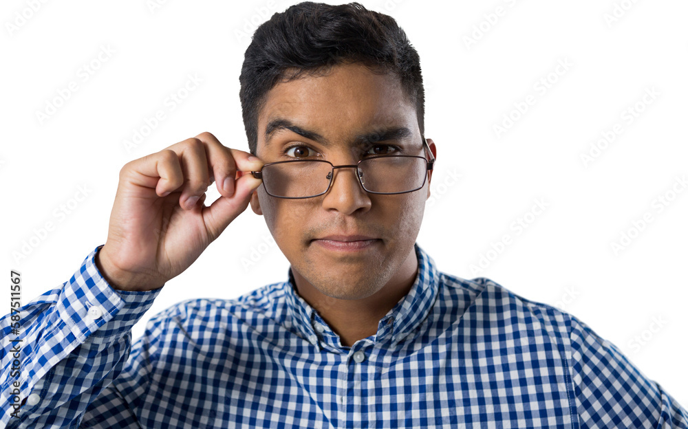 Fototapeta premium Portrait of young businessman wearing eyeglasses