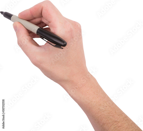 Hand writing with black felt tip pen