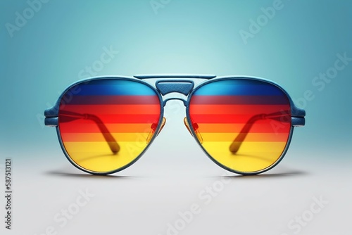 Sunglasses with color lens. Generative AI