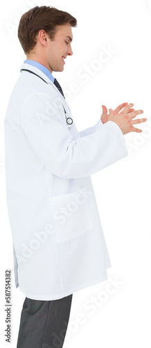 Young doctor gesturing