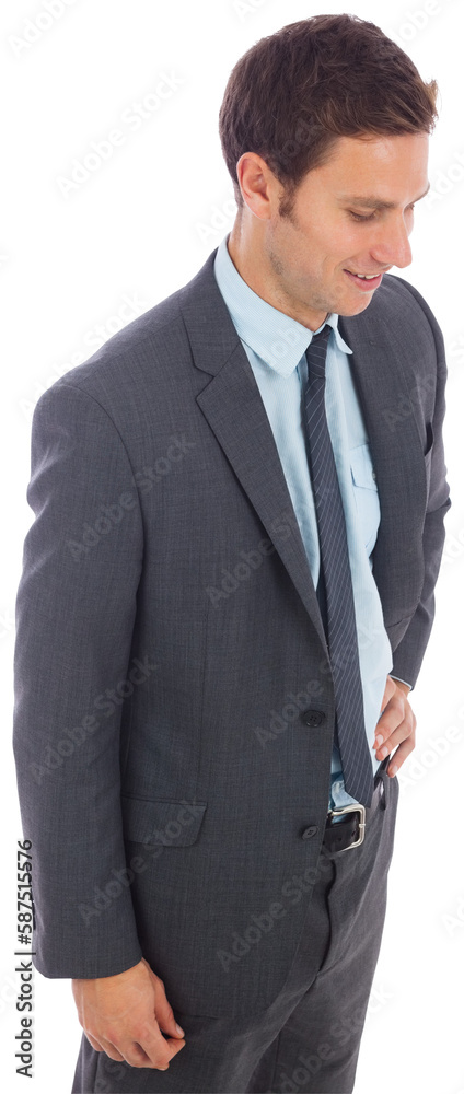 Cheerful businessman standing with hand on hip Cheerful businessman standing with hand on hip