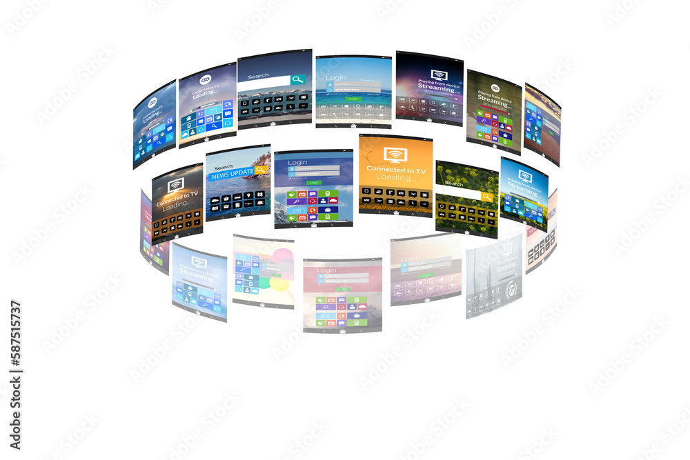 Vector image of various digital screens