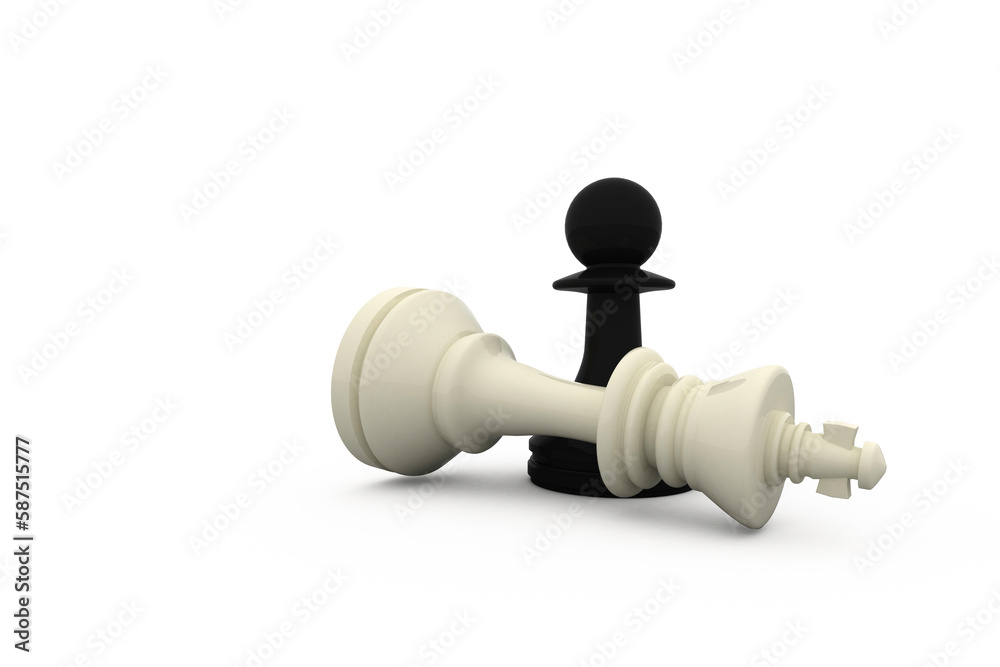Black pawn with fallen white king Black pawn with fallen white king