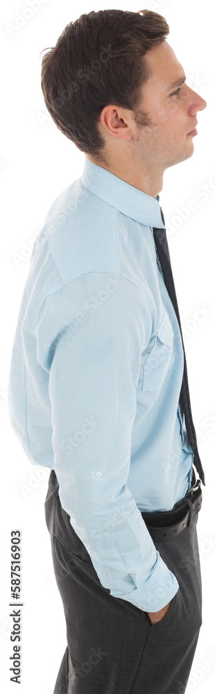 Serious businessman with hand in pocket Serious businessman with hand in pocket